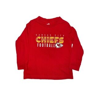 Team Athletics‎ Kansas City Chiefs Football Red Long Sleeve Shirt Toddler 2T NFL